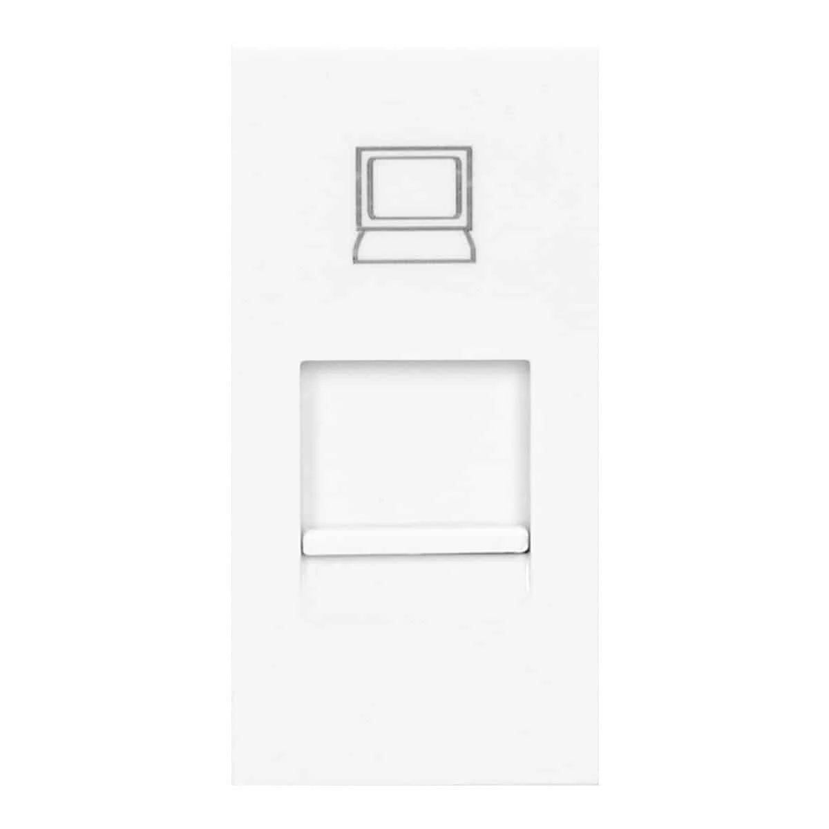 NOEN zásuvkový modul RJ45 predinštalovaný panel NOEN zásuvkový modul RJ45 predinštalovaný panel, biely – Obrázok 1