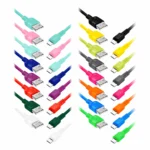 EXC WHIPPY Mobilný USB kábel - micro USB, 2M, 3A, rýchlonabíjanie, mix farieb