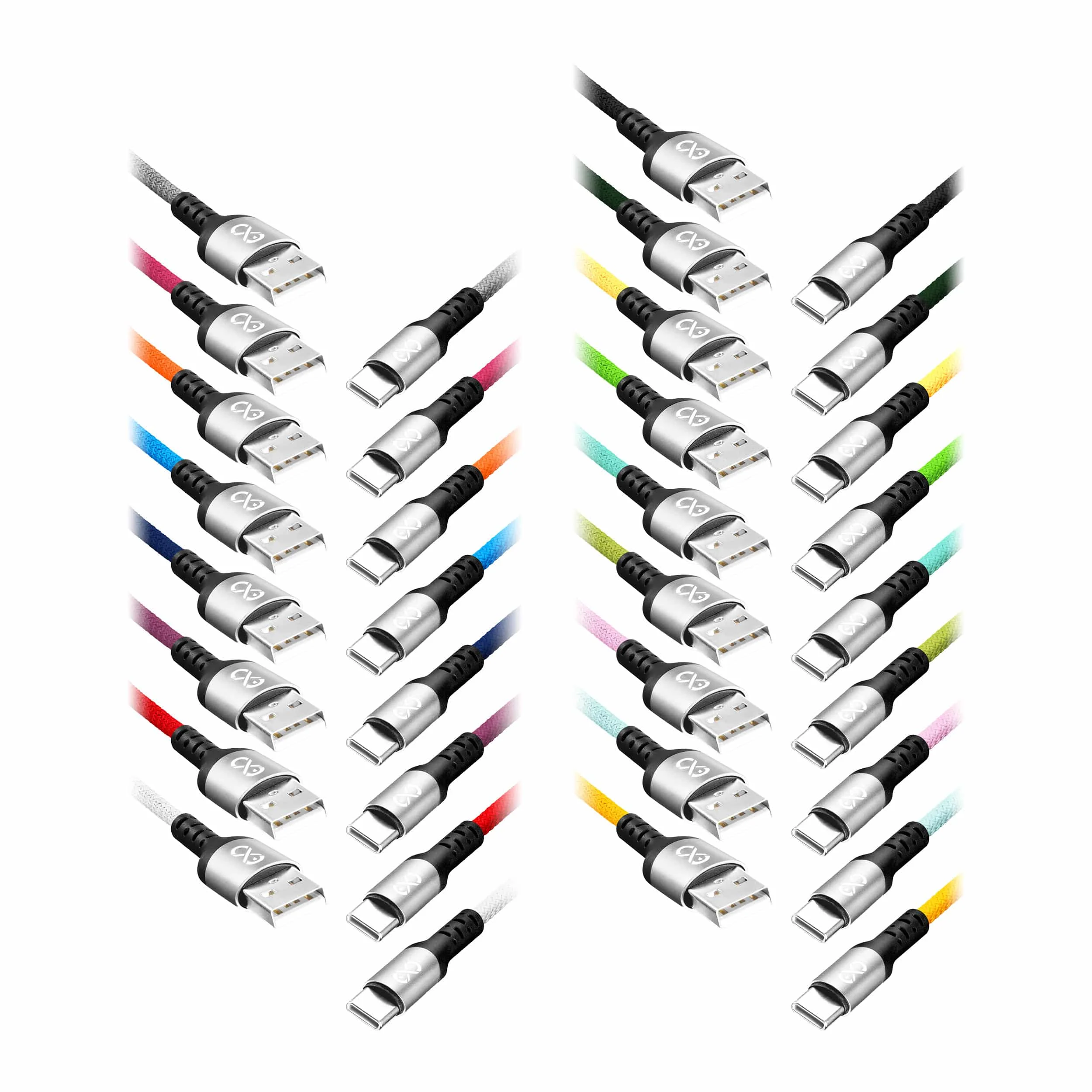 USB kábel – USB-C eXc BRAID USB kábel – USB-C eXc BRAID, 1,2m, 3A, flexibilný, mix farieb, bez predradníka – Obrázok 1