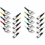 USB kábel - Lightning eXc BRAID, 1,2 m, 2,4 A, rýchlonabíjanie, mix farieb, bez balastu