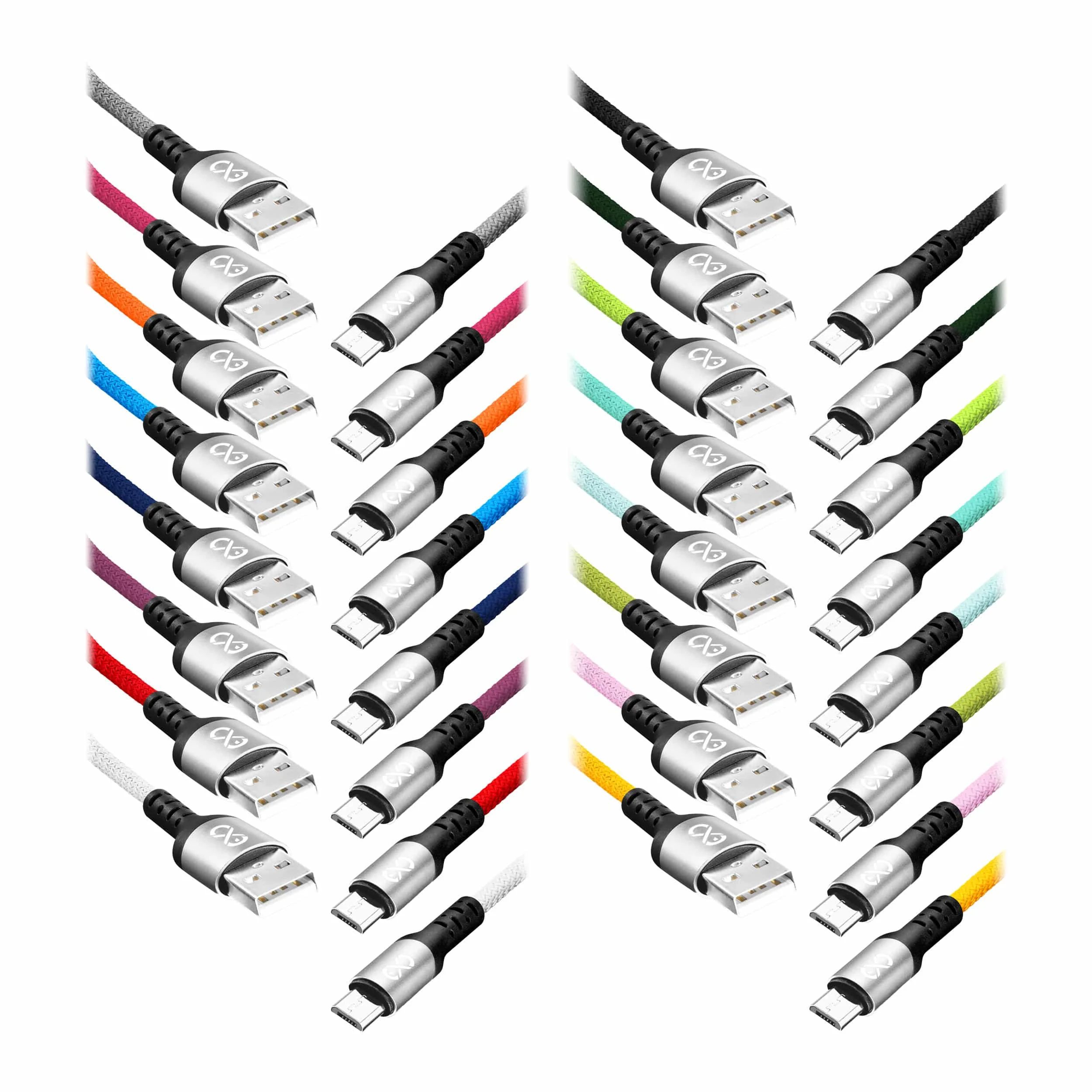 USB kábel - micro USB eXc BRAID USB kábel - micro USB eXc BRAID, 1.2m, 2.4A, rýchlonabíjanie, mix farieb, bez predradníka – Obrázok 1