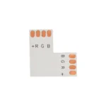 Uhlový konektor L pre inštaláciu (rýchlokonektor) viacfarebných RGB LED pásikov 10mm 4pin-4pin