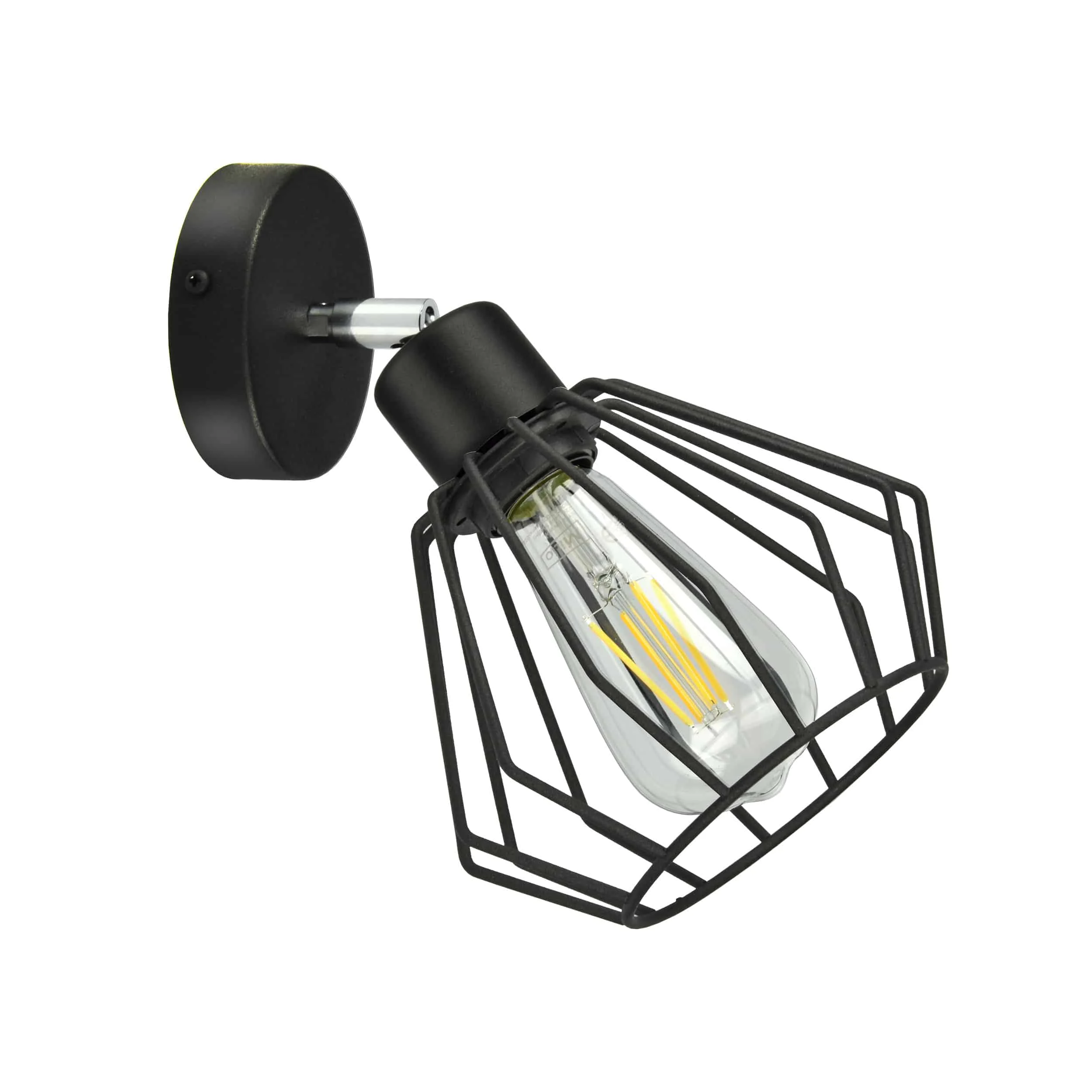 WAYA wall lamp ADVITI Nastenné svietidlo Waya, max. výkon 1x60W, E27, čierne – Obrázok 1