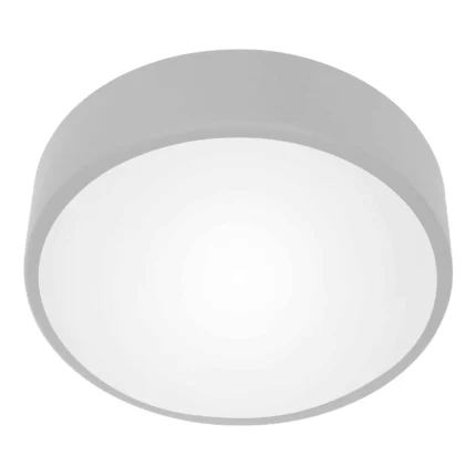 ADVITI OVO stropné svietidlo 3xE27 s mikrovlnným senzorom pohybu, 3x24W, šedá oceľ, matné sklo difúzor, IP20, Ø 400