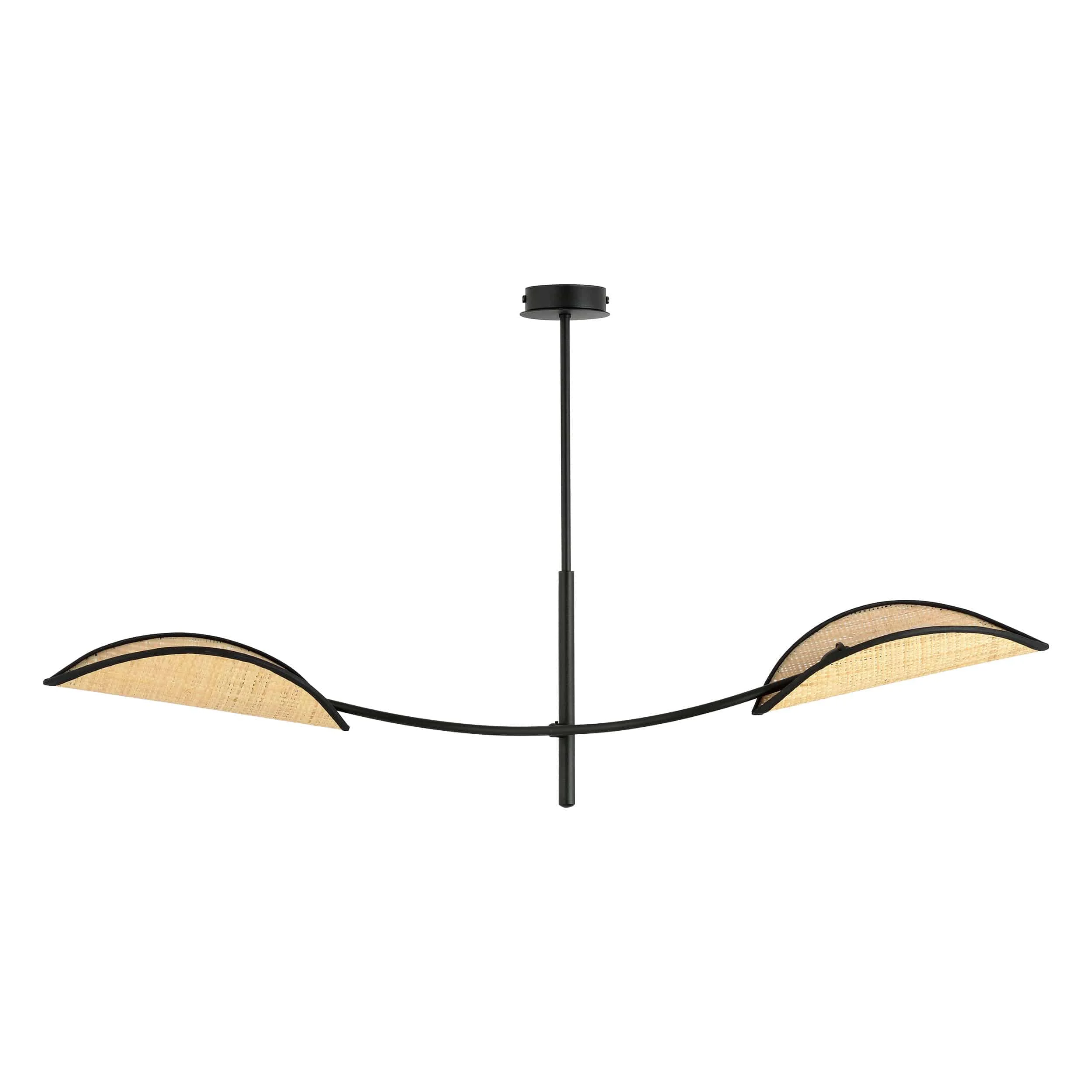 PETALO pendant lamp ADVITI Závesné svietidlo PETALO, max výkon 2x40W, E14, čierno-ratan – Obrázok 1