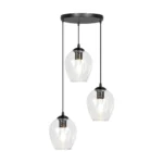 ADVITI Závesné svietidlo IRIS, max. výkon 3x60W, E27, priehľadná