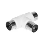 TV T-connector, plug / 2x socket