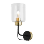 ADVITI ETOLIA 1P, trvanlivosť, E27 max. 60W, kov, mosadz/čierna, sklenené tienidlo