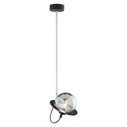 ADVITI OTRIS 1P, závesné svietidlo, G9LED, max. 12W, kov, čierna/nikel, sklenené tienidlo