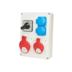 Distribution boxes  1x16A/5P, 1x32/5P, 2x230V, TVM 21, IP44, switch 0-1