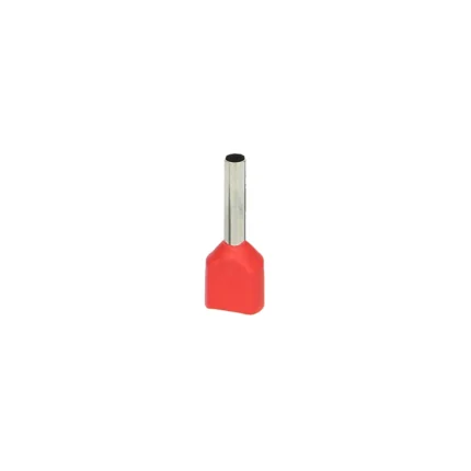 Dutinka izolovaná 2x1mm2 (8mm) červená - 25ks balenie