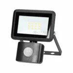ADVITI BULLED S LED reflektor s pohybovým senzorom, 10W, 800lm, IP44, 4000K, Alu+sklo