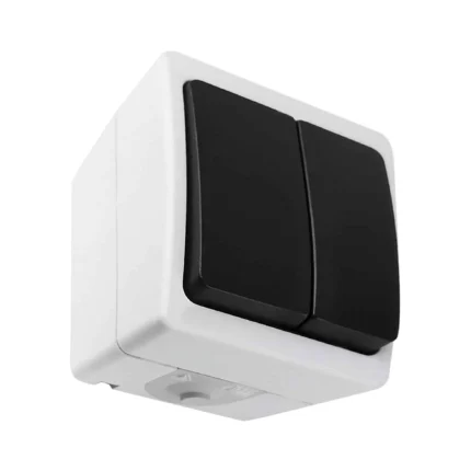 AQUATIC MINI IP54 Dvojtlačidlový spínač, biely/určitý, 10 ks.