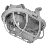OVAL 7040T/P, svietidlo, 40W, E27, IP44, IK10, číre PC tienidlo, plastový kryt, PP pätica, sivá