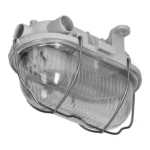 OVAL 7040T/R, svietidlo, 40W, E27, IP44, IK10, číre PC tienidlo, sklopný oceľový kryt, PP pätica, sivá