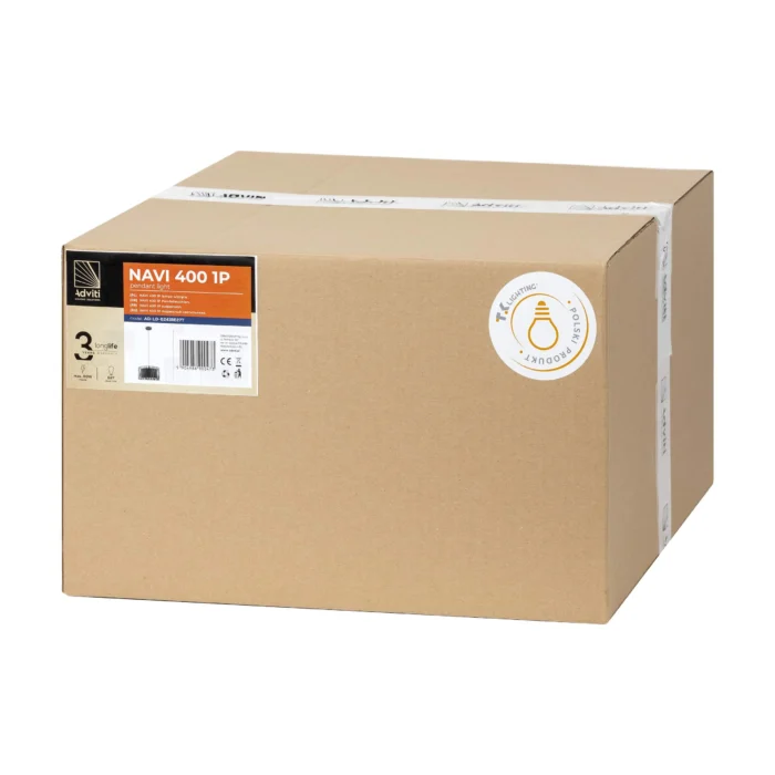 ADVITI NAVI 400 1P, závesné svetlo, E27 max 60W, čierne – Obrázok 2