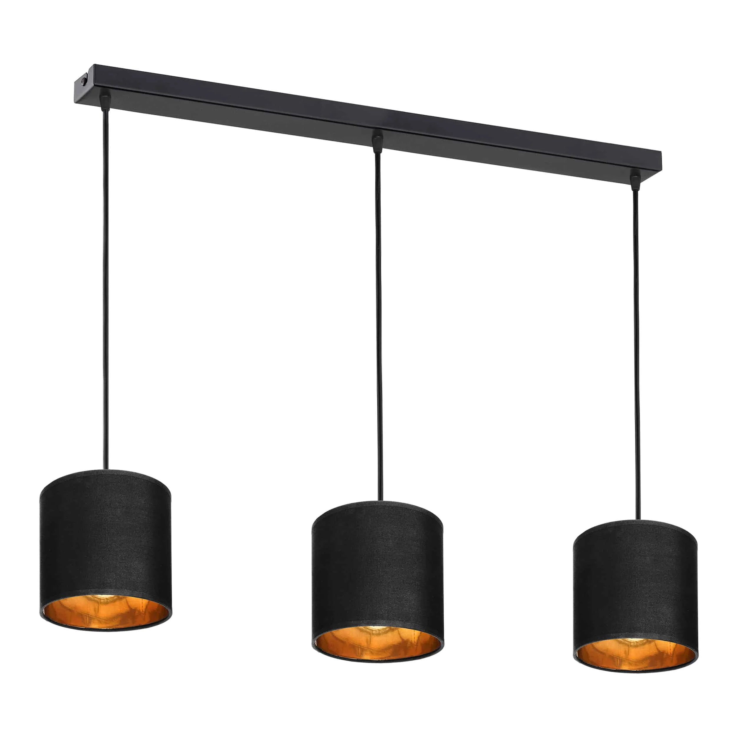 NEVA pendant lamp ADVITI Závesné svietidlo NEVA, max. výkon 3x60W, E27, čierna, pas – Obrázok 1