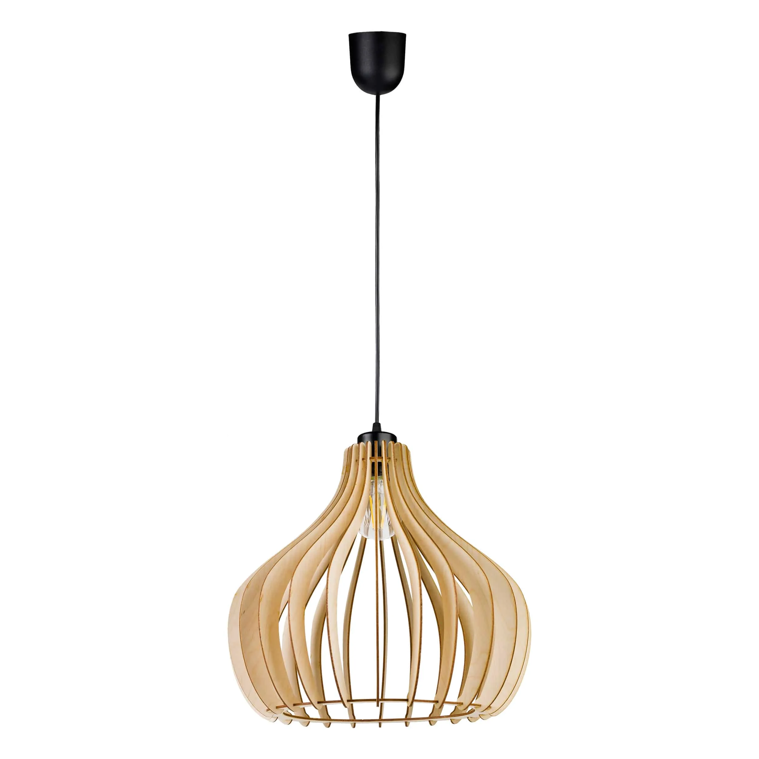 YASIN 400 pendant lamp ADVITI Závesné svietidlo YASIN 400, max. výkon 60W, E27, čierna, drevo – Obrázok 1