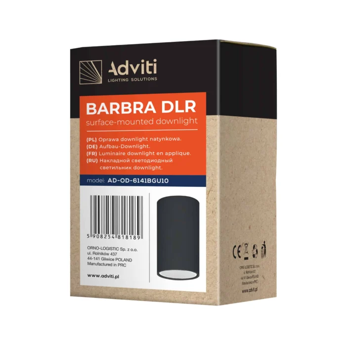 ADVITI BARBRA DLR GU10 stropné svietidlo max 50W, IP20, okrúhle, čierne, hliník – Obrázok 2