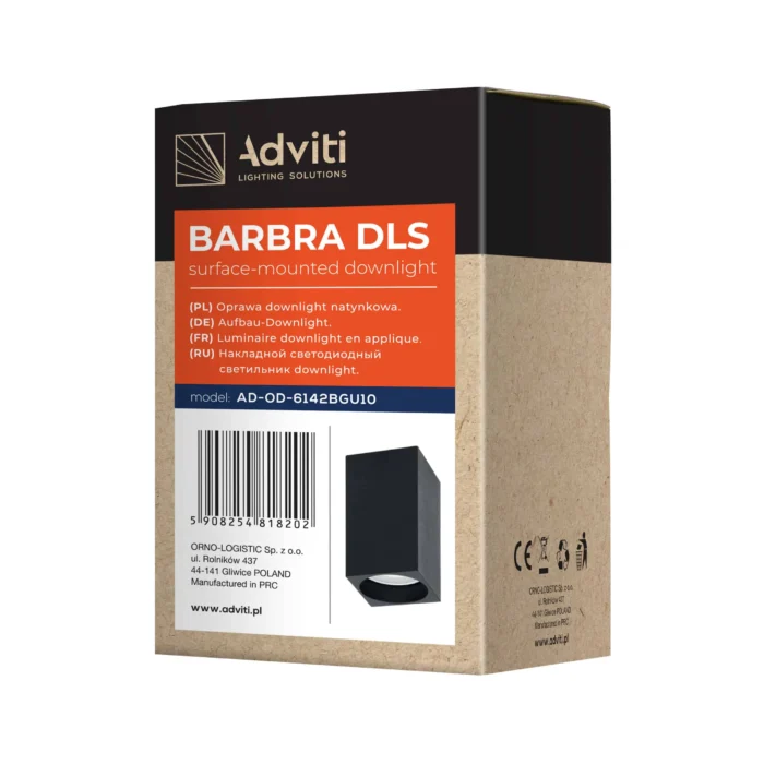 ADVITI BARBRA DLS GU10 stropné svietidlo max 50W, IP20, štvorcové, čierne, hliník – Obrázok 2