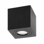 ADVITI MEGY DLS GU10 stropné svietidlo max 50W, IP54, štvorcové, čierne, hliník