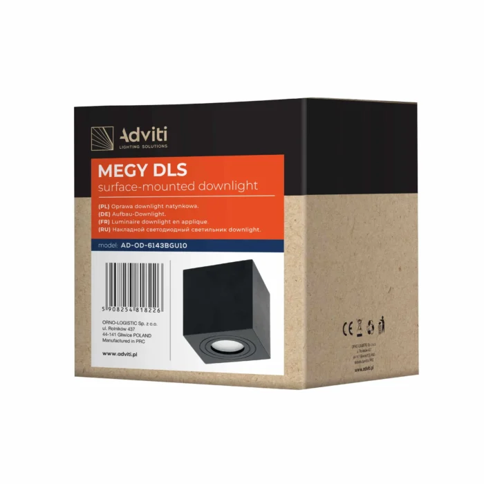 ADVITI MEGY DLS GU10 stropné svietidlo max 50W, IP54, štvorcové, čierne, hliník – Obrázok 2