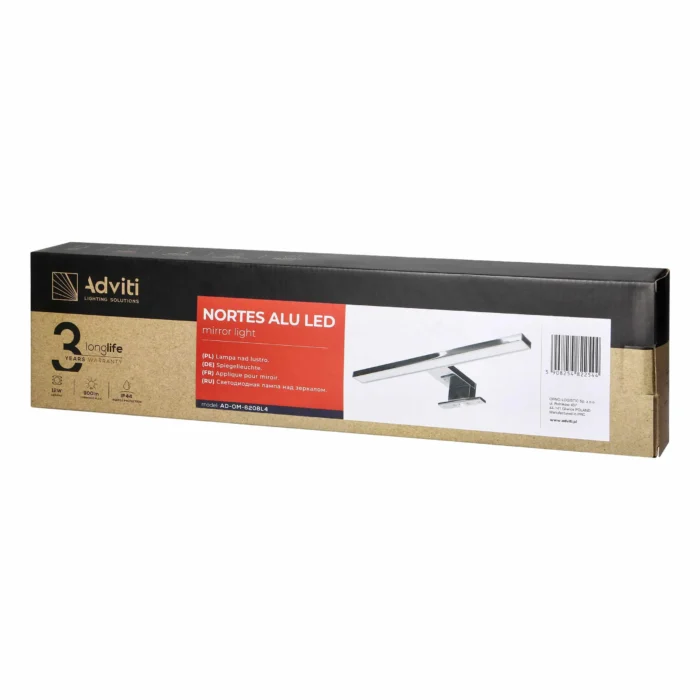 ADVITI NORTES LED 12W, žiarivka, 900lm, 4000K, dĺžka 50 cm, hliník (INOX) – Obrázok 2