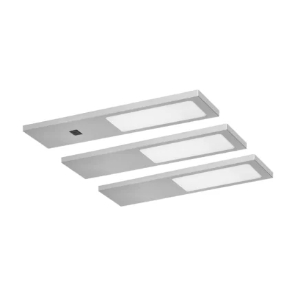ADVITI Sada podskrinkových svietidiel PLANA LED, 3x4W, 3x240lm, 4000K, s bezdotykovou montážou, šedá