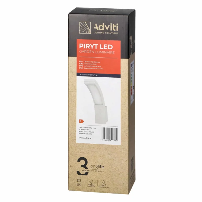 ADVITI PYRITE LED 10W, LED svetlo 800lm, IP54, 4000K, biela – Obrázok 2