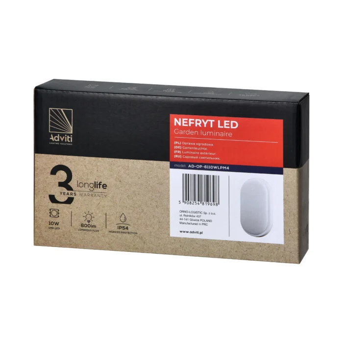 ADVITI NEFRYT LED 10W, záhradné svetlo, 800lm, IP54, 4000K, biela – Obrázok 2