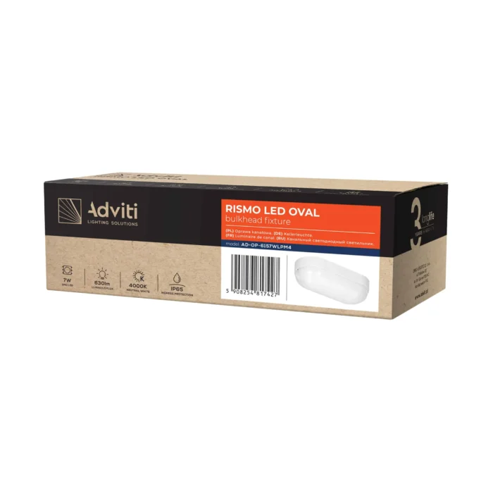 ADVITI RISMO LED OVAL 7W prefabrikované svetlo, 630lm, IP65, IK08, 4000K – Obrázok 2