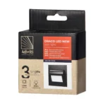 ADVITI DRACO LED NEW 1,5W, podomietkové schodiskové svietidlové kovanie, 12VDC, 30lm, 6000K, čierna, inovatívna inštalácia – Obrázok 2
