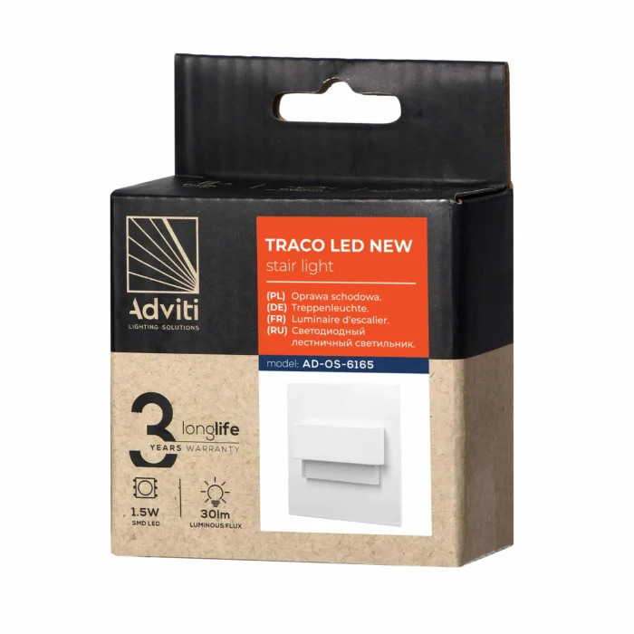 ADVITI TRACO LED 1,5W osvetlenie, 12VDC, 30lm, 3000K, biela, inovatívna inštalácia – Obrázok 2