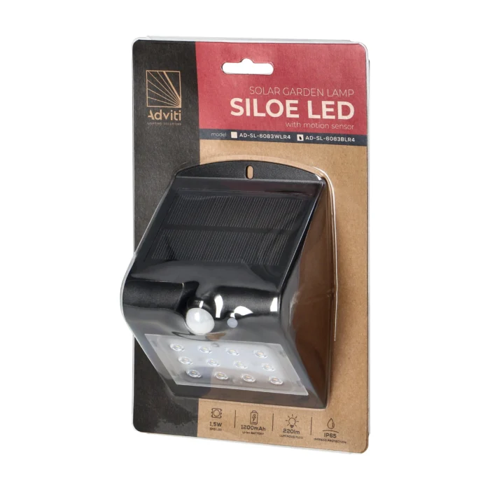 ADVITI LED solárne svetlo SILOE s pohybovým senzorom, necitlivé – Obrázok 2