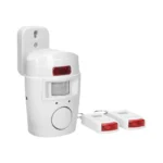 Mini bezdrôtový IR alarm s integrovanou sirénou a 2 diaľkovými ovládačmi, 6 m dlhý, na batérie – Obrázok 3