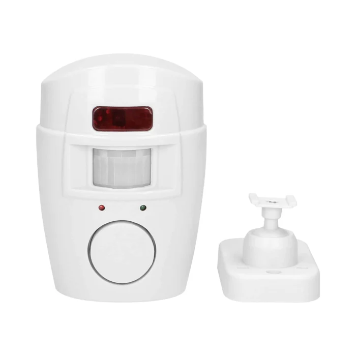 Mini bezdrôtový IR alarm s integrovanou sirénou a 2 diaľkovými ovládačmi, 6 m dlhý, na batérie – Obrázok 4