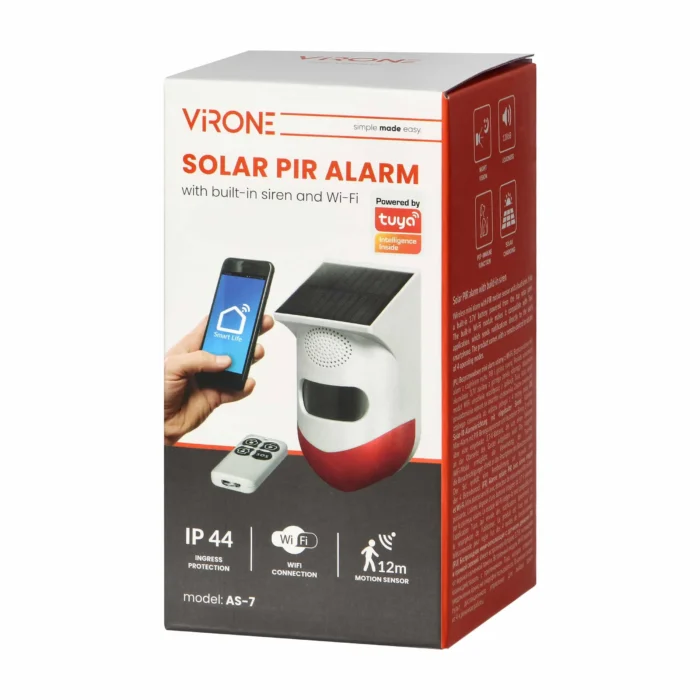 Solárny Pohybový alarm s bezdrôtovým pripojením, Wi-Fi a diagnostikou, kompatibilný s TUYA – Obrázok 2