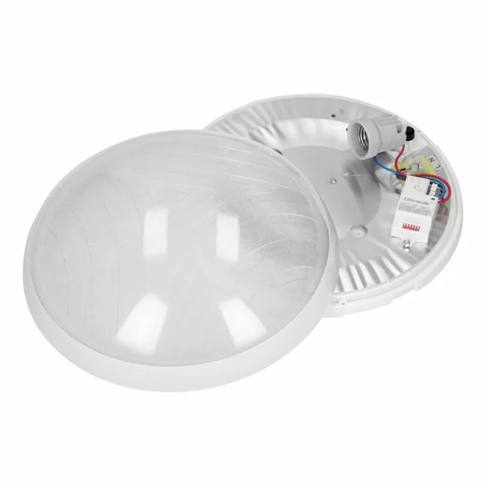 ROVI MV, stropné svietidlo s mikrovlnným senzorom, 75W, E27, IP20, IK10, číre, polykarbonátové tinidlo – Obrázok 5