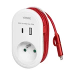 USB kábel adaptéra (typ C + Lightning), 1x2P+E, 2xUSB (typ A+C), max 3,4A
