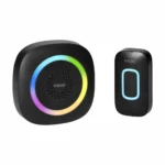 PELA, bezdrôtový zvonček na batérie, systém učenia, 60 zvukov, RGB LED, 300m, čierneny