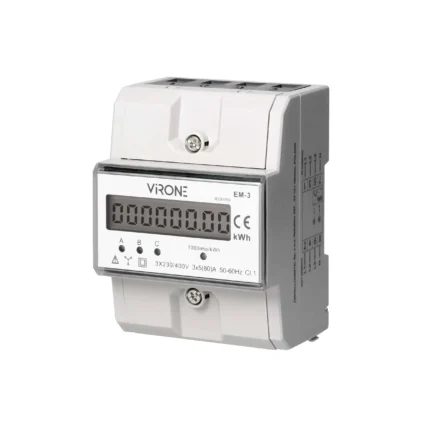 Trojfázový elektromer, 80A, 4,3 modulov, DIN TH-35mm