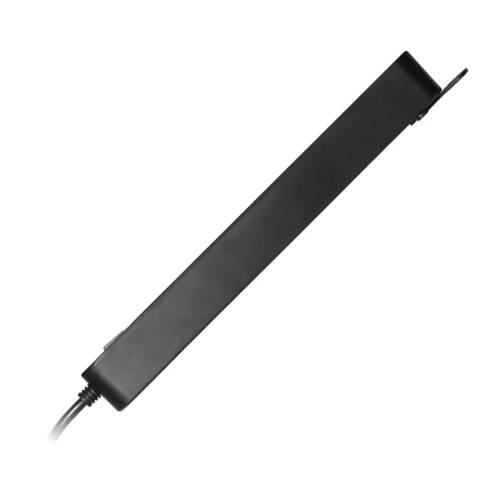 Predlžovací kábel s 6  2P+E, s centrálnym vypínačom, 3m H05VV-F 3x1.0mm², Imax=10A, plochá sieťka, čierna – Obrázok 5