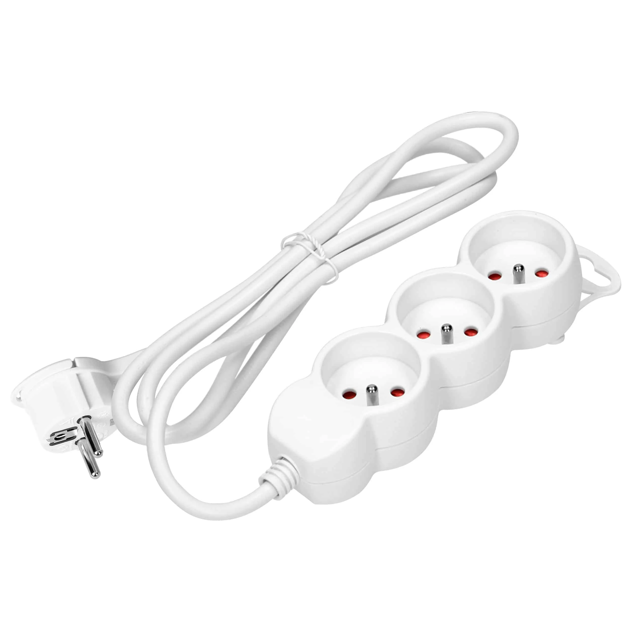 Predlžovacie zásuvky 3x 2P+E Predlžovacie zásuvky 3x 2P+E, 3m H05VV-F 1x1,5mm2, Imax = 16A, biela – Obrázok 1