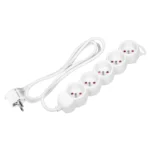 Zásuvky predlžovacie 5x 2P+E, 1,5m H05VV-F 1x1,5mm2, Imax=16A, biela