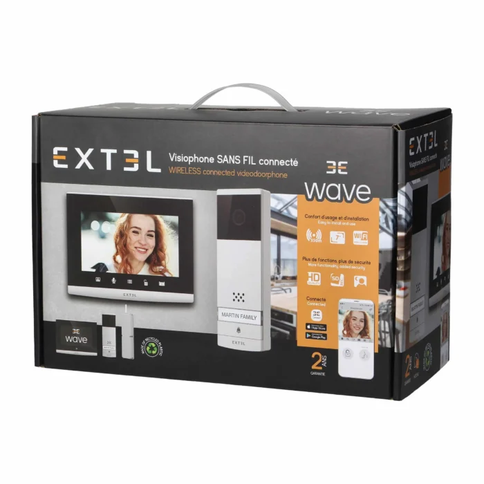 Bezdrôtový videovrátnik Extel Wave so 7'' dotykový displej, OSD menu, Wi-Fi + smartphone APP, ovládanie brány, pracovný priestor až 350 m – Obrázok 2
