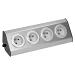 Nábytková zásuvka rohová VIRONE FS-1, 4x2P+Z, 230V~, 50Hz, IINOX – Obrázok 3