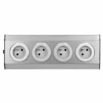 Nábytková zásuvka rohová VIRONE FS-1, 4x2P+Z, 230V~, 50Hz, IINOX – Obrázok 4