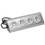 Sada zásuviek vhodná do nábytku a kuchyne s upevňovacími pásikmi na suché zipsy 4x2P+E INOX a šnúrou 1,5 ms plochou sieťkou – Obrázok 3