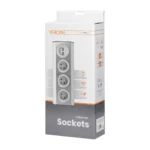 Zásuvka nábytková rohová VIRONE FS-3 3x2P+Z, 2xUSB INOX – Obrázok 2