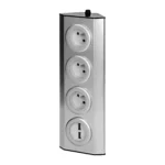Zásuvka nábytková rohová VIRONE FS-3 3x2P+Z, 2xUSB INOX – Obrázok 5